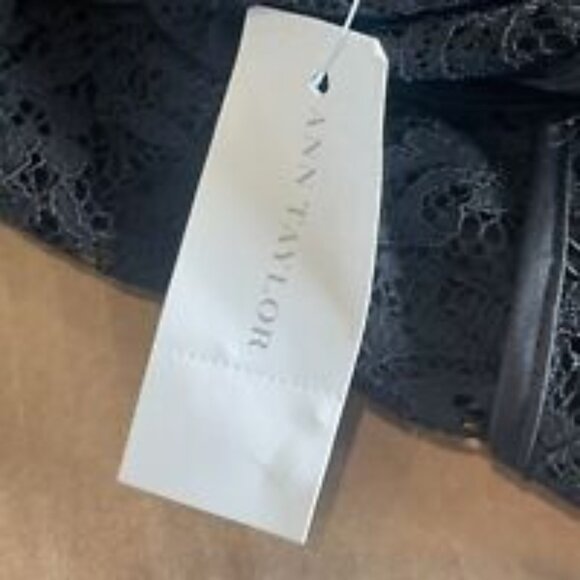 NWT Ann Taylor Black Lace Overlay Corset Look A-Line Dress Women's size 10 - Picture 8 of 16